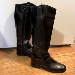 TORY BURCH BLACK LEATHER EQUESTRIAN RIDING BOOTS SIZE 7.5